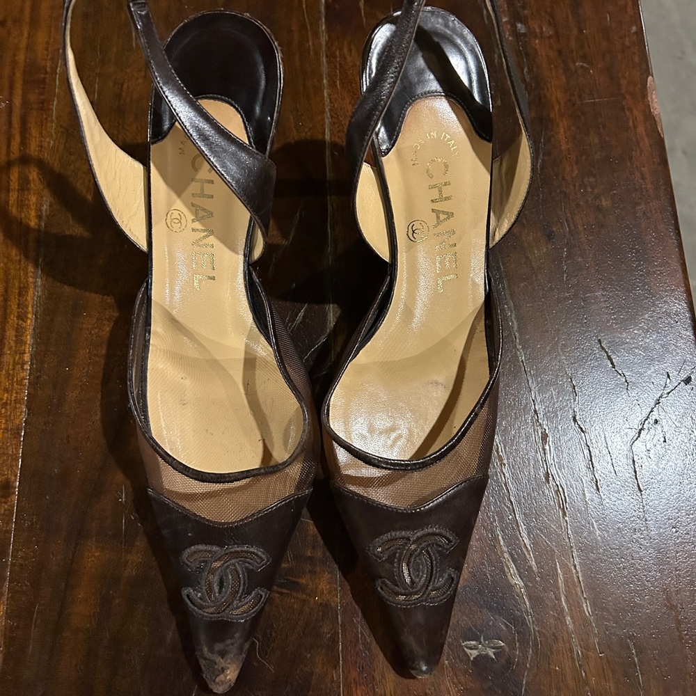 Chanel Women's Black Leather Shoes